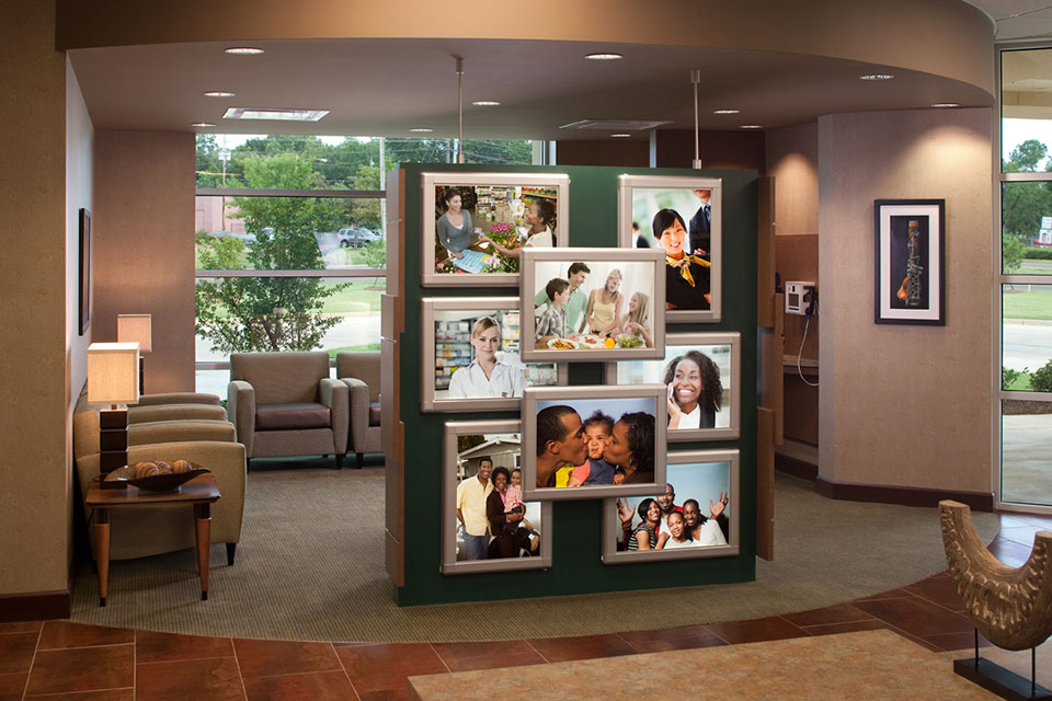 Liberty Bank marketing wall
